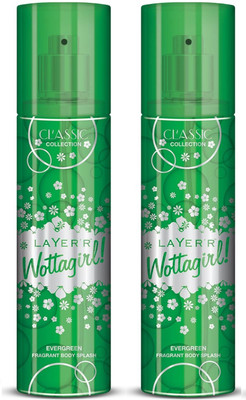 Layer shot Evergreen Deodorant Spray - For Girls(270 ml, Pack of 2)