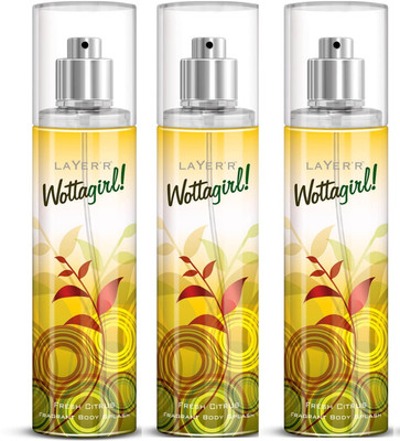 

Layer shot Fresh citurs Deodorant Spray - For Girls(405 ml, Pack of 3)