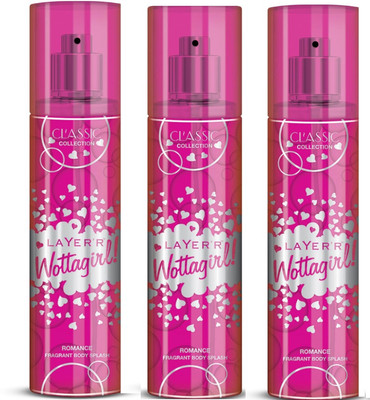 

Layer shot Romance Deodorant Spray - For Girls(405 ml, Pack of 3)