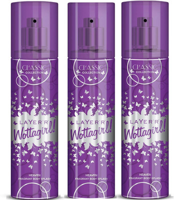 

Layer shot Heaven Deodorant Spray - For Girls(405 ml, Pack of 3)