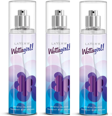 

Layer shot Mystic island Deodorant Spray - For Girls(405 ml, Pack of 3)
