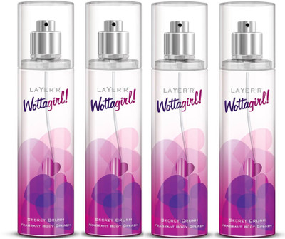 

Layer shot Seceret crush Deodorant Spray - For Girls(540 ml, Pack of 4)