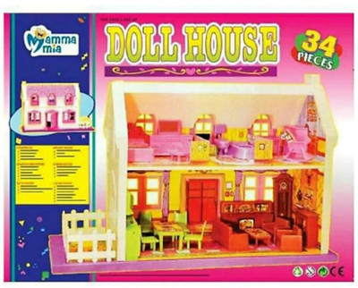 

GRYPTON New Educational 34 pieces My Little Doll House for kids girls baby Best Gift Set (Multicolor)(Orange)