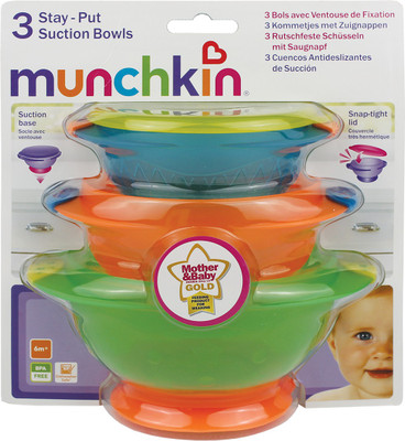

Munchkin Stay-Put Suction Bowls - 3Pk - Plastic(Multicolor)