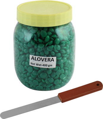 

Ear Lobe & Accessories Aloe Vera Flavored Depilatory Pearl Hair Removal Hot Wax Beans (400 gms) with Plastic Wax Knife Wax(400 g)
