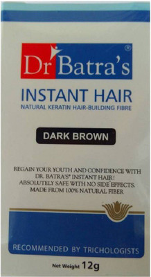 

Dr. Batra's Instant Hair (Drark Brown) Hair-04588 Lasts till the following hair wash. Hair Volumizer Hair Building Fiber(12 g)