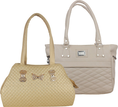 

Fillin Cart Hand-held Bag(Grey, Gold), Gold;grey