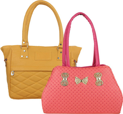 

Fillin Cart Hand-held Bag(Beige, Pink)