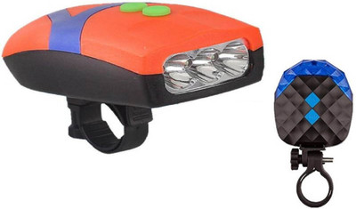 

GUBBAREY Cycle Front Light with Horn and Blue Laser Tail Light LED Front Rear Light Combo(Multicolor)