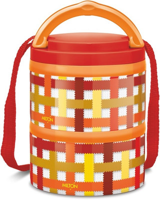 

Milton MICROWOW TIFFIN 2 2 Containers Lunch Box(650 ml), Orange