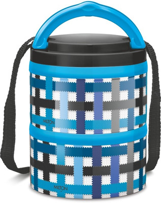 

Milton MICROWOW TIFFIN 2 2 Containers Lunch Box(650 ml), Blue