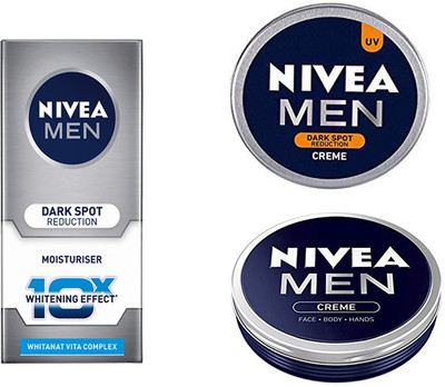 

Nivea MEN CREME 75 ML + MEN DARK SPOT REDUCTION CREME 75 ML + MEN DARK SPOT REDUCTION MOISTURIZER 20 ML(170 ml)