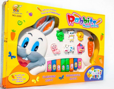 

Firstep Rabbit Piano With Flashing Light Toy(Multicolor)