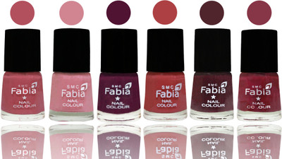 

Fabia Nail Polish Matte Look Attractive Your Nails Mauve Pink-Rose-Boysenberry-Peach-Wine-Wine Red(Pack of 6)