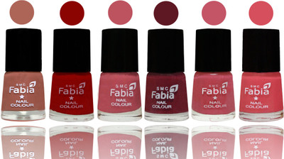 

Fabia Nail Polish Matte Look Attractive Your Nails Coral-Red-Coral Pink -Jam-Light Pink-Punch Pink(Pack of 6)