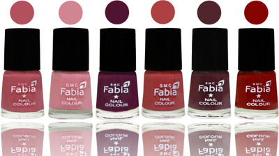 

Fabia Nail Polish Matte Look Attractive Your Nails Mauve Pink-Rose-Boysenberry-Peach-Wine-Bold Red(Pack of 6)
