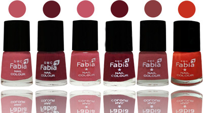 

Fabia Nail Polish Matte Look Attractive Your Nails Coral Pink -Jam-Light Pink-Maroon-Dark Nude-Orange(Pack of 6)