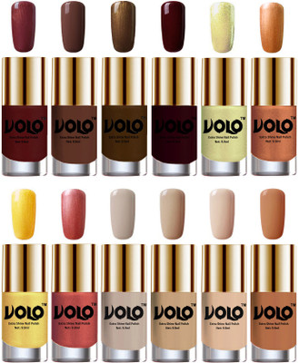 

Volo Luxury Super Shine Nail Polish Set of 12 Vibrant Shades Metallic Maroon, Chocolate Brown, Brown Coffee, Maroon, Chrome Olive Green, Bronze Magnetic, Gold Chrome, Hot Lava, Nude Tude(Pack of 12)