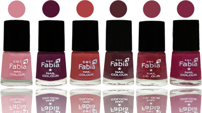 

Fabia Nail Polish Matte Look Attractive Your Nails Rose-Boysenberry-Peach-Wine-Wine Red-Dark Magenta(Pack of 6)