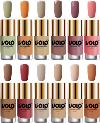 

Volo Luxury Super Shine Nail Polish Set of 12 Vibrant Shades Mischievous Mint, Flirty Nude, Nude, Dark Nude, Nudes Spring, Candy Cotton, Dark Nude, Tan, Nude Tude(Pack of 12)