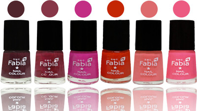 

Fabia Nail Polish Matte Look Attractive Your Nails Wine-Wine Red-Pink Pink-Fire Orange-Baby Pink-Shock Pink Light(Pack of 6)