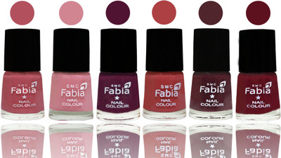 

Fabia Nail Polish Matte Look Attractive Your Nails Mauve Pink-Rose-Boysenberry-Peach-Wine-Maroon(Pack of 6)