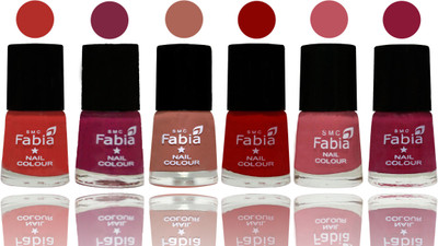 

Fabia Nail Polish Matte Look Attractive Your Nails Candy Orange-Dark Magenta-Coral-Red-Coral Pink -Pure Wine(Pack of 6)