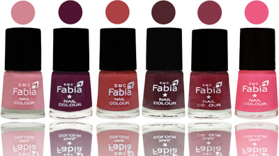 

Fabia Nail Polish Matte Look Attractive Your Nails Rose-Boysenberry-Peach-Wine-Wine Red-Shock Pink Light(Pack of 6)