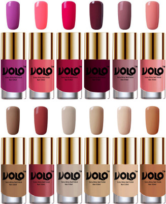 

Volo Luxury Super Shine Nail Polish Set of 12 Vibrant Shades Bright Plum, Pink Mania, Moon Magenta, Wine, Nudes Spring, Candy Cotton, Dark Nude, Tan, Nude Tude(Pack of 12)