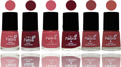 

Fabia Nail Polish Matte Look Attractive Your Nails Coral Pink -Jam-Light Pink-Maroon-Dark Nude-Dark Peach(Pack of 6)