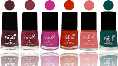 

Fabia Nail Polish Matte Look Attractive Your Nails Wine-Wine Red-Pink Pink-Fire Orange-Baby Pink-Pine Green(Pack of 6)