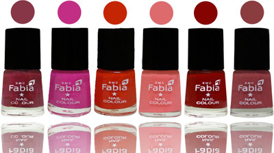 

Fabia Nail Polish Matte Look Attractive Your Nails Wine Red-Pink Pink-Fire Orange-Baby Pink-Bold Red-Dark Nude(Pack of 6)