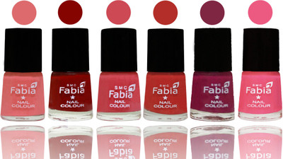 

Fabia Nail Polish Matte Look Attractive Your Nails Baby Pink-Bold Red-Strawberry-Candy Orange-Dark Magenta-Shock Pink Light(Pack of 6)
