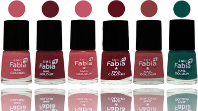 

Fabia Nail Polish Matte Look Attractive Your Nails Coral Pink -Jam-Light Pink-Maroon-Dark Nude-Pine Green(Pack of 6)