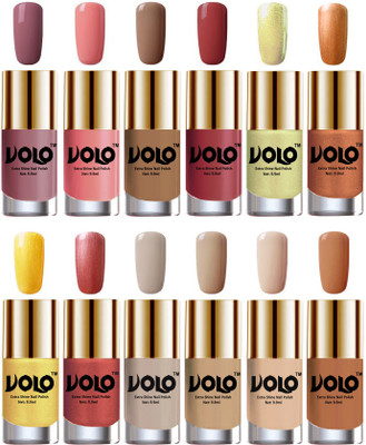 

Volo Luxury Super Shine Nail Polish Set of 12 Vibrant Shades Nudes Spring, Candy Cotton, Dark Nude, Tan, Chrome Olive Green, Bronze Magnetic, Gold Chrome, Hot Lava, Nude Tude(Pack of 12)