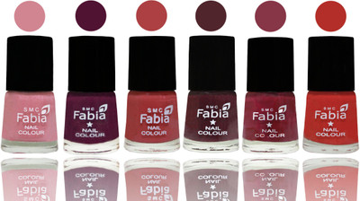 

Fabia Nail Polish Matte Look Attractive Your Nails Rose-Boysenberry-Peach-Wine-Wine Red-Candy Orange(Pack of 6)