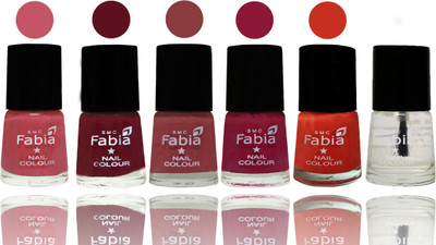 

Fabia Nail Polish Matte Look Attractive Your Nails Light Pink-Maroon-Dark Nude-Pure Wine-Orange-Top Coat(Pack of 6)