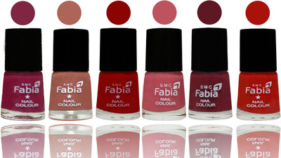 

Fabia Nail Polish Matte Look Attractive Your Nails Dark Magenta-Coral-Red-Coral Pink -Jam-Reddish Red(Pack of 6)
