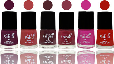 

Fabia Nail Polish Matte Look Attractive Your Nails Boysenberry-Peach-Wine-Wine Red-Pink Pink-Reddish Red(Pack of 6)