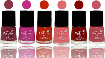 

Fabia Nail Polish Matte Look Attractive Your Nails Wine Red-Pink Pink-Fire Orange-Baby Pink-Bold Red-Light Pink(Pack of 6)