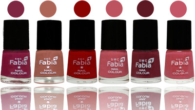 

Fabia Nail Polish Matte Look Attractive Your Nails Dark Magenta-Coral-Red-Coral Pink -Jam-Light Pink(Pack of 6)