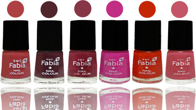 

Fabia Nail Polish Matte Look Attractive Your Nails Peach-Wine-Wine Red-Pink Pink-Fire Orange-Light Pink(Pack of 6)