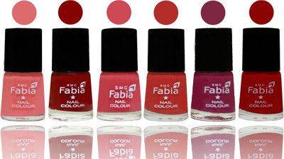 

Fabia Nail Polish Matte Look Attractive Your Nails Baby Pink-Bold Red-Strawberry-Candy Orange-Dark Magenta-Red(Pack of 6)