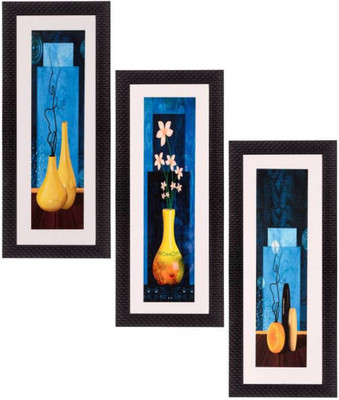 DI-KRAFT Canvas 16 inch x 7 inch Painting(With Frame, Pack of 3)