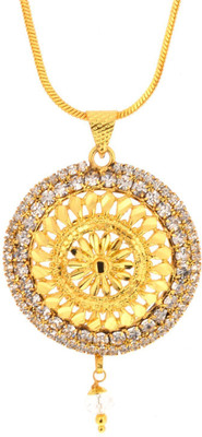 memoir Eternity Design Women Gold-plated Cubic Zirconia Brass Pendant