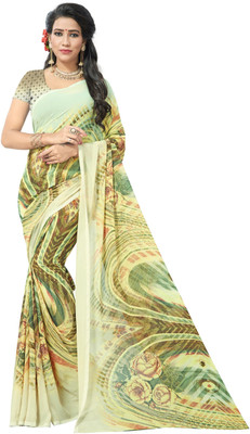 Vardan PRINTS Geometric Print Bollywood Georgette Saree(Multicolor)