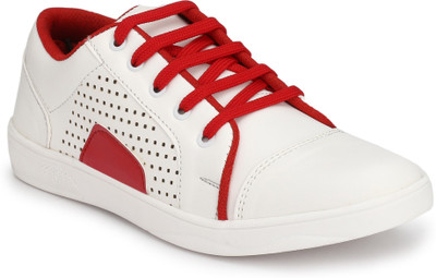 

bradlan white shoes Sneakers For Men(White, Red