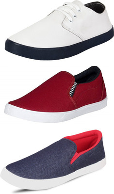 

Trenqs Slip On Sneakers For Men(Multicolor, White