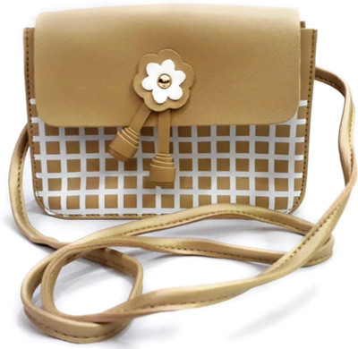 

Reliable Girls Casual Gold PU Sling Bag
