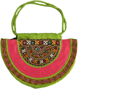 

Handicraft Women Formal Multicolor Satin Sling Bag